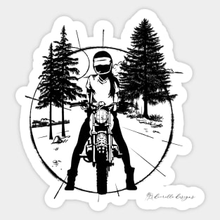 Biker Girl Sticker